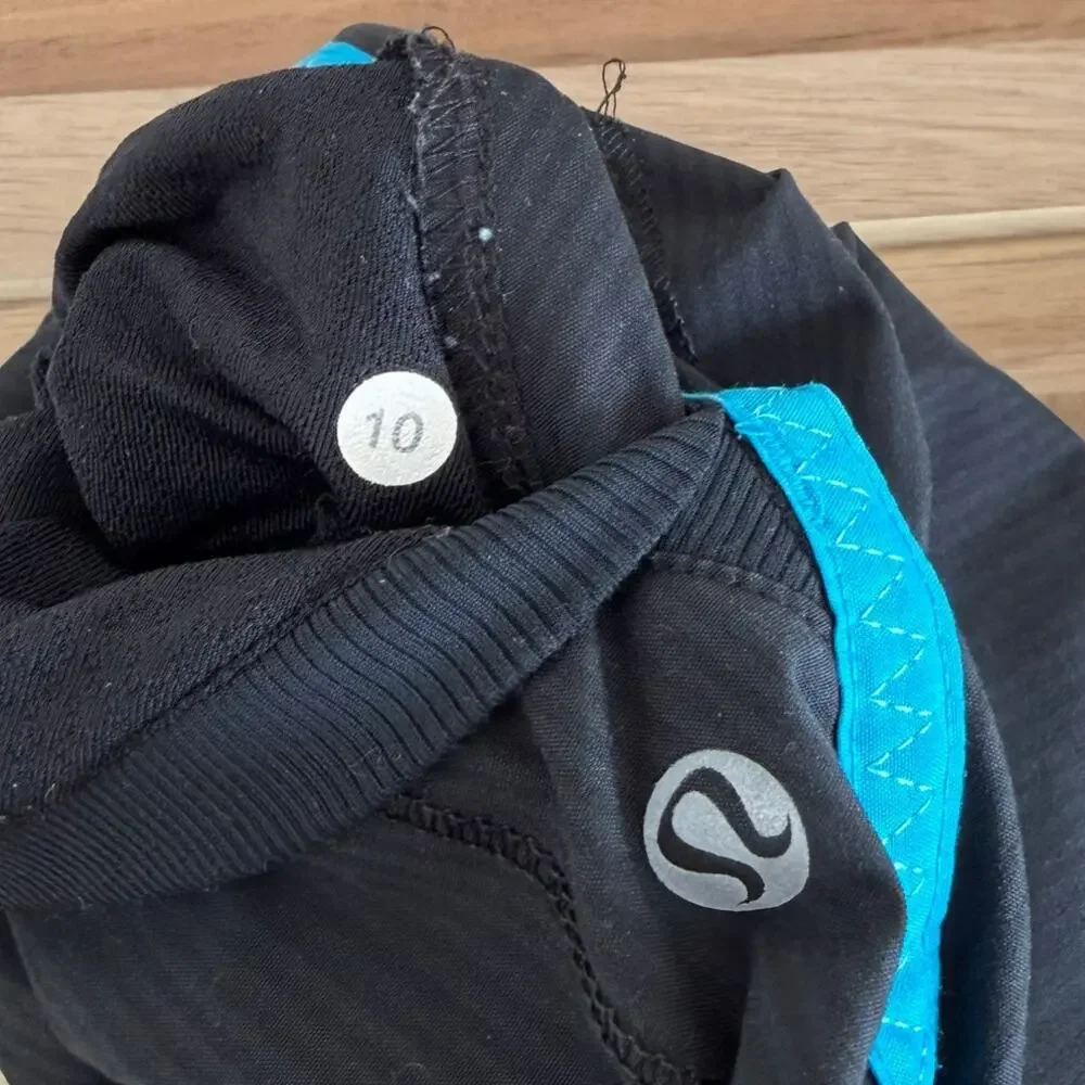 Lululemon Run Track N Field Pants Black Blue Sz 10